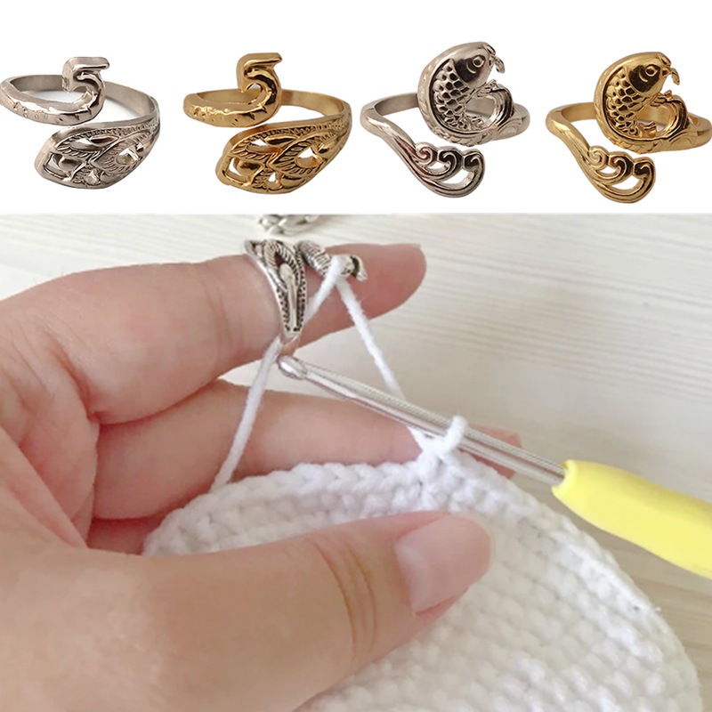 Nhẫn hỗ trợ đan móc len sợi