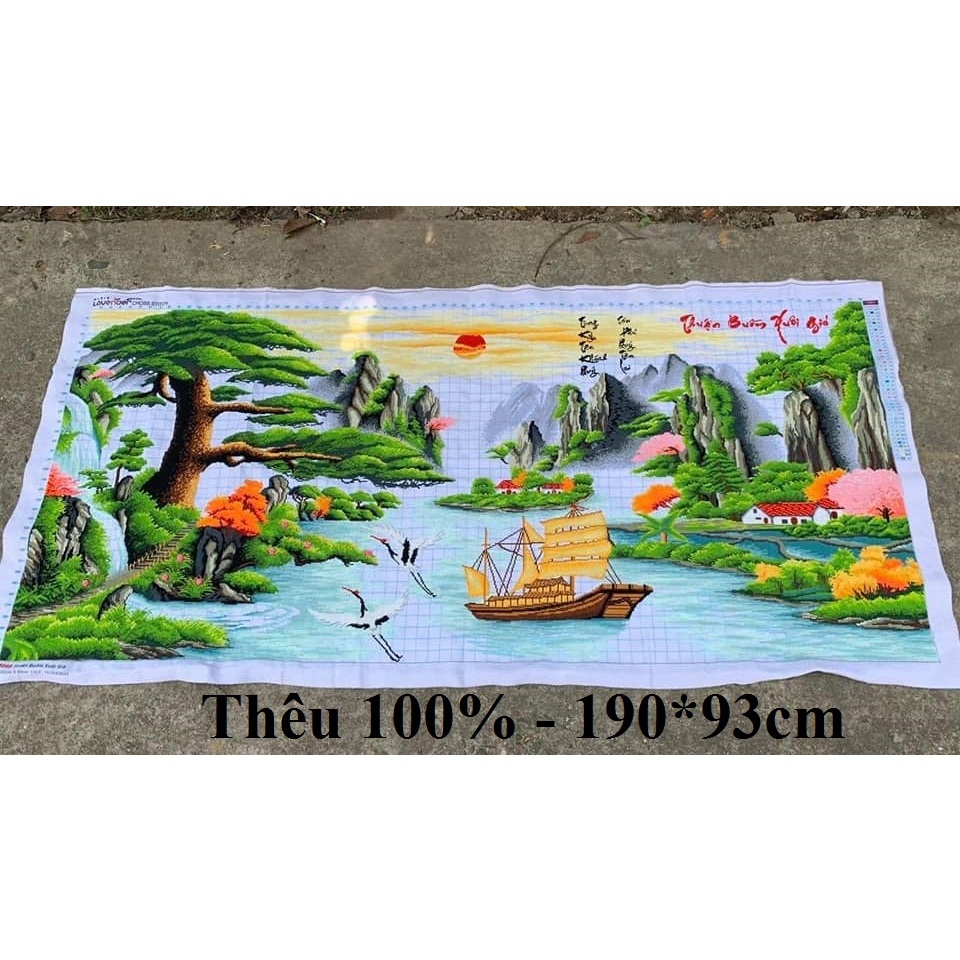 Tranh thêu thành phẩm thuận buồm xuôi gió, phong cảnh đã thêu A517 F319 F283 Lv3069 LV3014 MN0151 LV3195