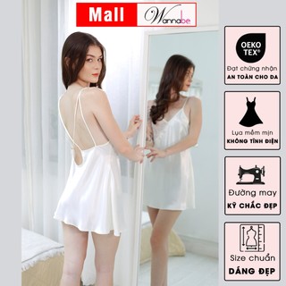 Đầm ngủ WANNABE DNS53 váy ngủ phối ren xuyên thấu trong suốt một bên ngực tạo sự quyến rũ khó cưỡng