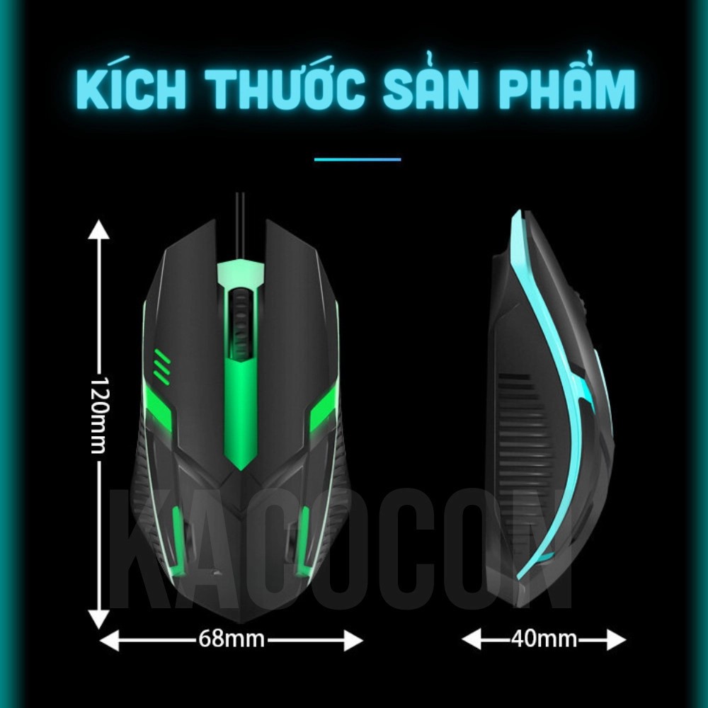 Chuột gaming KACOCON TJ-9 có dây chơi game đèn led dòng cao cấp siêu nhạy thế hệ mới 1000DPI hàng công ty mẫu mới
