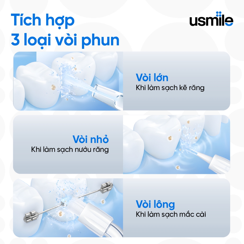 [COMBO] Bàn chải điện sóng âm usmile P1 + Tăm nước usmile CY1