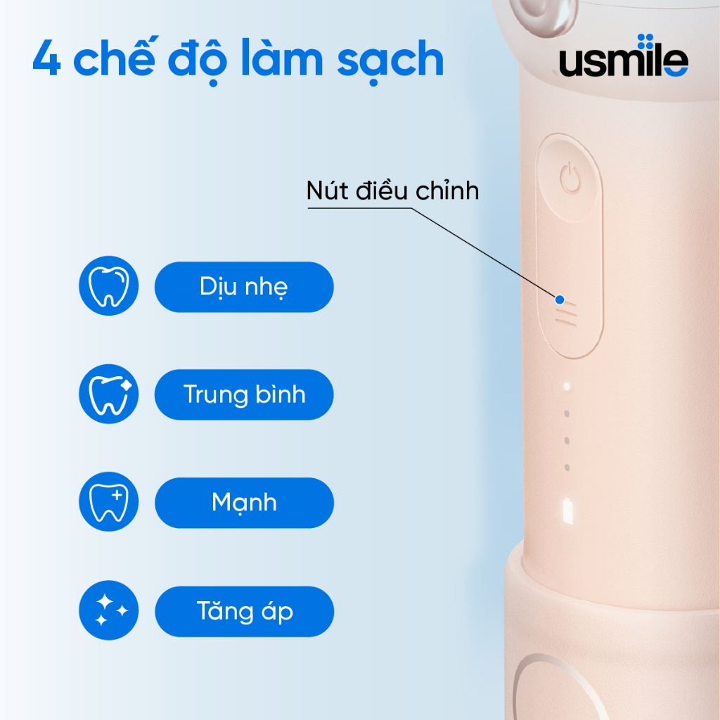 Bàn chải điện sóng âm usmile P1 + Tăm nước usmile CY1