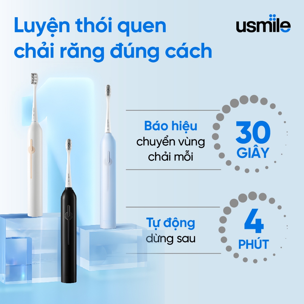 [COMBO] Bàn chải điện sóng âm usmile P1 + Tăm nước usmile CY1