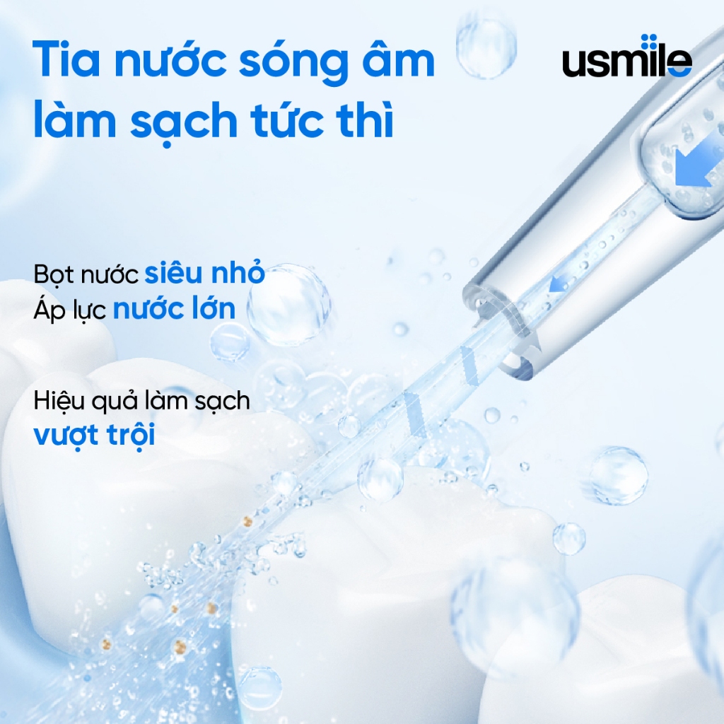 Bàn chải điện sóng âm usmile P1 + Tăm nước usmile CY1