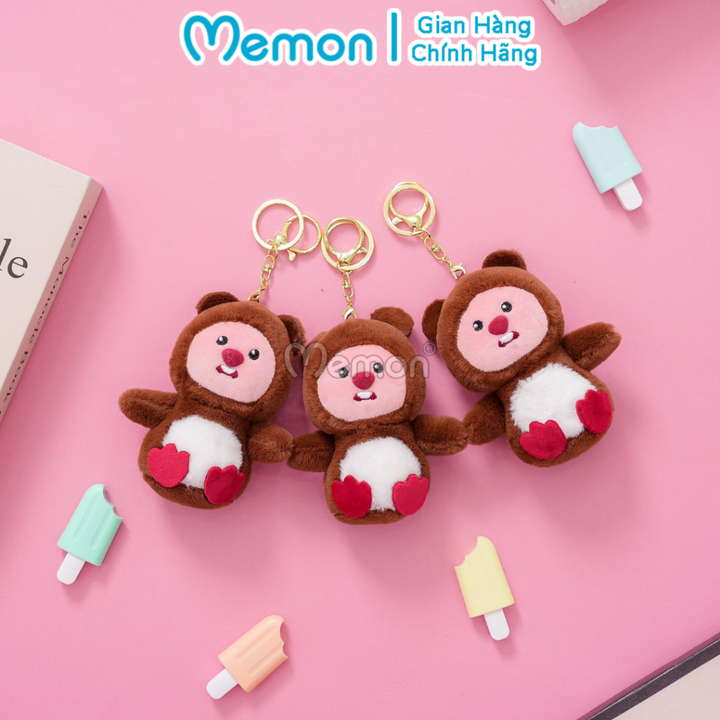 Móc Khóa Gấu Bông Hải Ly Loopy Cosplay Cao Cấp Memon