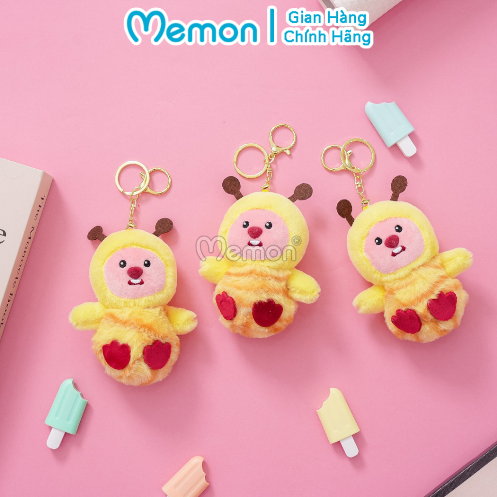 Móc Khóa Gấu Bông Hải Ly Loopy Cosplay Cao Cấp Memon