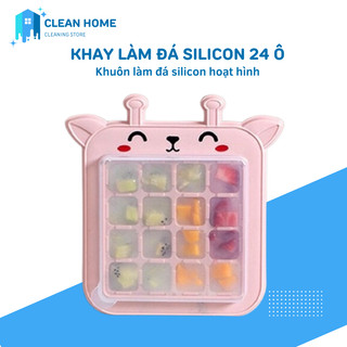 Khay làm đá silicon 25 ô hình thú cute - khay đựng đá tủ lạnh - làm thạch, rau câu / khuôn làm đá silicon hoạt hình