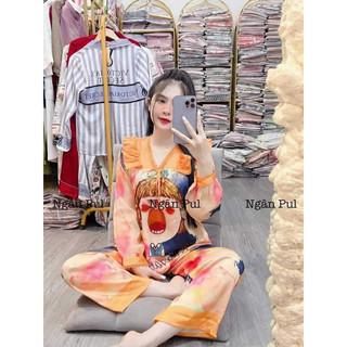 Bộ lụa xước tiểu thư size từ 45kg đến 60kg