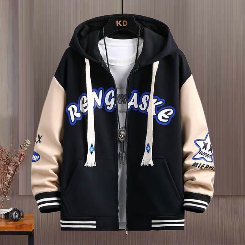 Set Bộ Áo Khoác Nam Dài Tay Có Mũ In Chữ Kèm Quần Cạp Chun Bo Gấu Thời Trang Zenkonu AO KHOAC NAM 055V1 + QUAN NAM 069V1