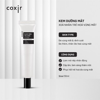 Kem dưỡng mắt xóa nhăn trẻ hóa vùng mắt coxir black snail collagen eye cream - 30ml kem mắt xóa thâm cx17