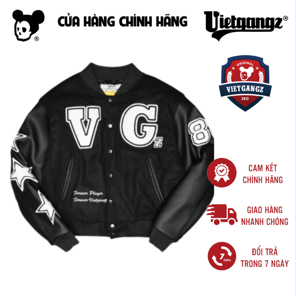 Áo Khoác Da Varsity VIETGANGZ MC " NHẬP KHẨU"