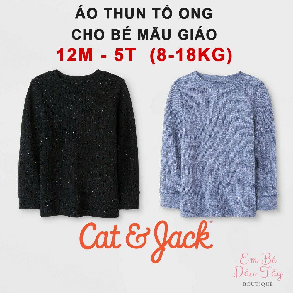 Áo thun dài tay bé trai 8-18kg chất thun tổ ong xịn đẹp C&J VNXK size 12M-5T, áo thu đông bé trai chất tổ ong