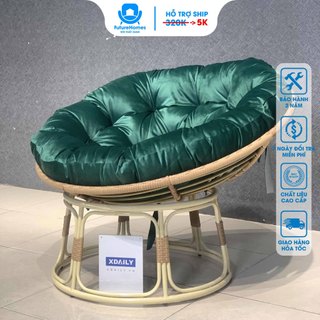 Ghế lười thư giãn Papasan 1m2 Giả mây phòng ngủ cho bé, decor ban công nằm thư giãn, trang trí phòng khách / FutureHomes