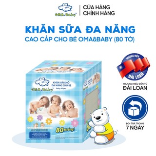 Khăn Sữa Đa Năng Cao Cấp Cho Bé Oma&Baby (80 Tờ)