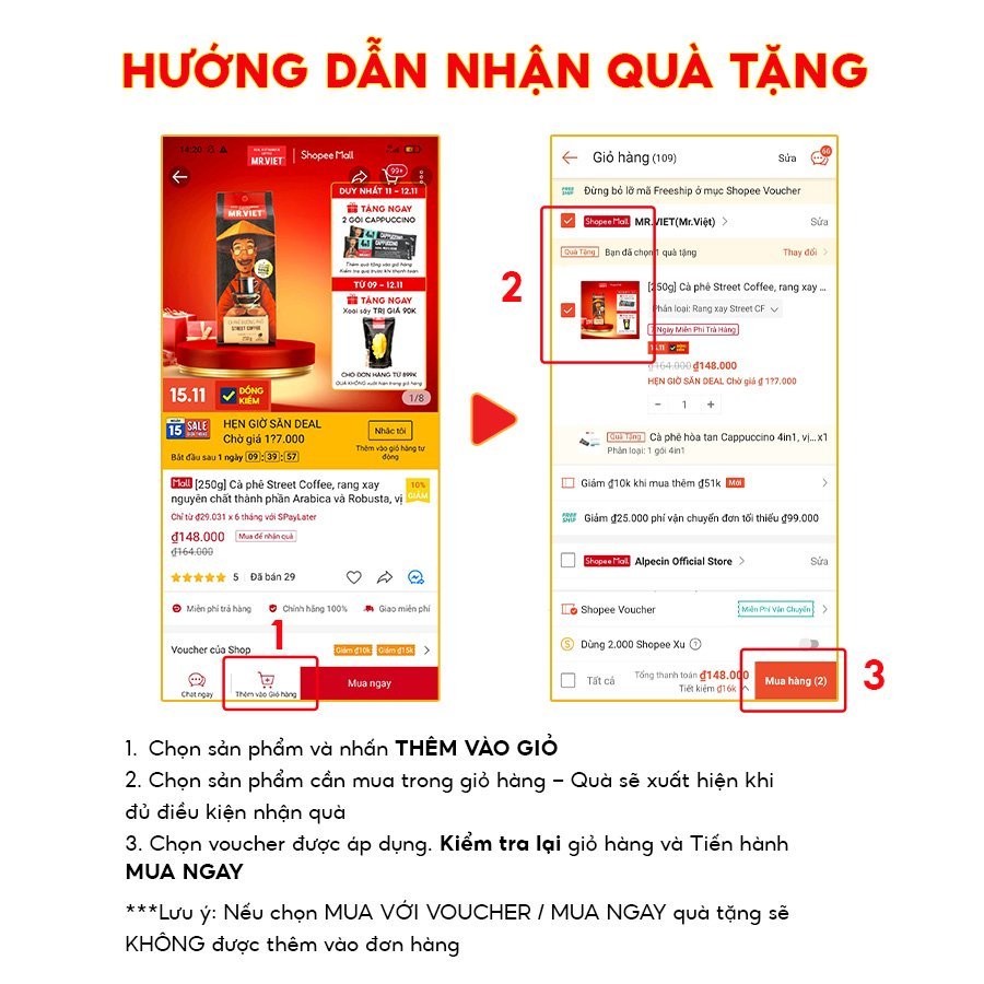 Cà phê hòa tan, cà phê sữa đá, 3in1 - MR.VIET Coffee