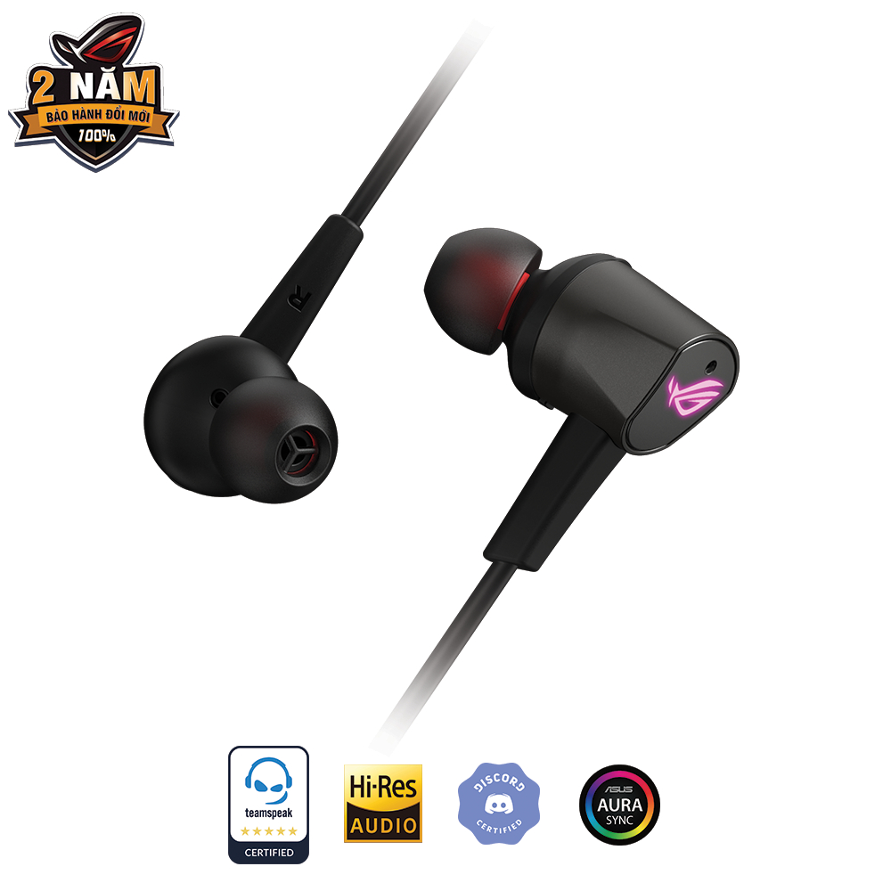 Tai nghe gaming in-ear ASUS ROG CETRA II cổng USB-C, công nghệ khử ồn chủ động ANC, đèn RGB