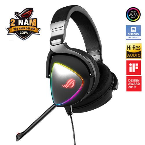 Tai nghe gaming ASUS ROG DELTA, cổng USB-C, Hi-Res ESS ES9218 Quad-DAC, Aura Sync