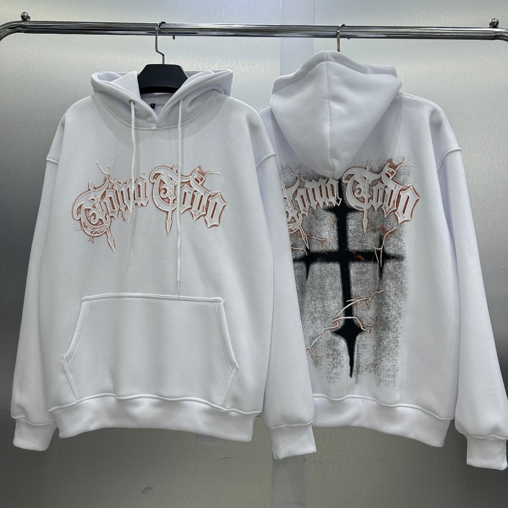 Áo Hoodie in hình Thánh Giá Sấm Sét form rộng - Thời trang nam nữ Unisex Streetwear Hàn Quốc