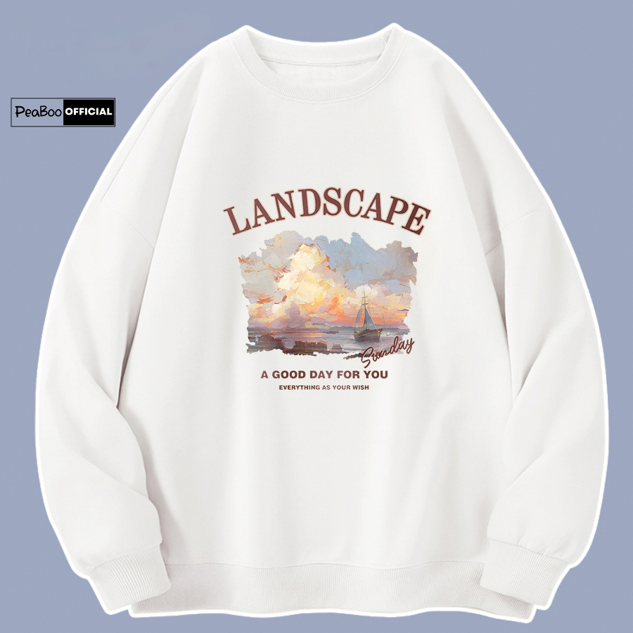Áo Sweater LandScape Nam Nữ By PEABOO Unisex Chất Nỉ Lót Bông Form Rộng