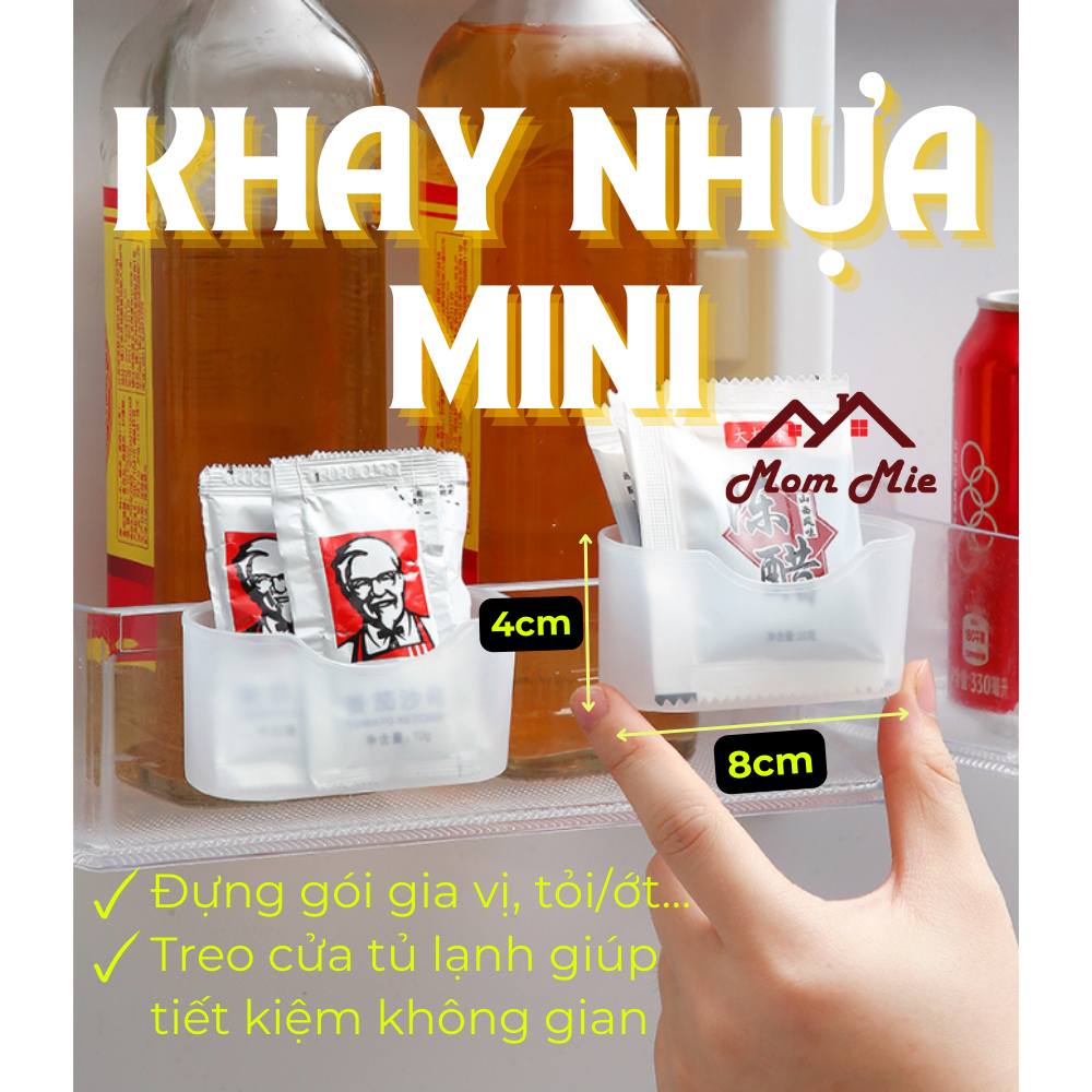 Set 2 khay nhựa MINI treo tủ lạnh đựng đồ tiện dụng, tiết kiệm không gian 8x4cm - H106. 2pcs Mini Cl