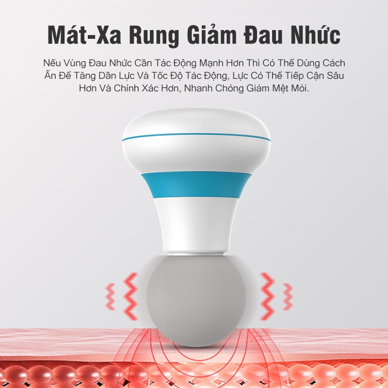 Máy Massage Cầm Tay Mini Súng Massage 6 Chế Độ Giảm Đau Mỏi Cơ Bắp Mát Xa Lưng Vai Cổ Gáy Mat Xa Toàn Thân