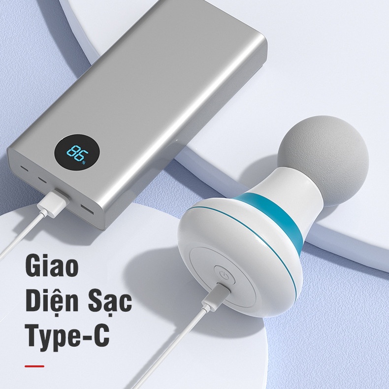 Máy Massage Cầm Tay Mini Súng Massage 6 Chế Độ Giảm Đau Mỏi Cơ Bắp Mát Xa Lưng Vai Cổ Gáy Mat Xa Toàn Thân