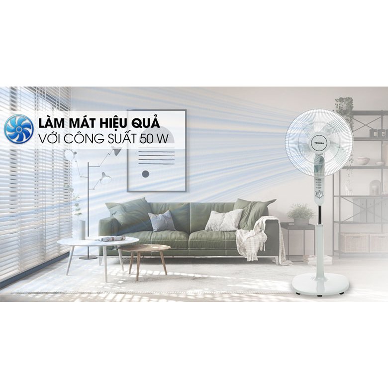 Quạt cây Toshiba F-LSA10VN, 5 cánh, đường kính 40cm, không khiển, chính hãng bảo hành 12 tháng