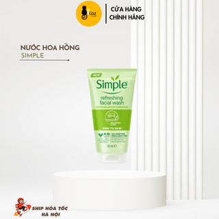 Sữa rửa mặt Simple giúp da sạch thoáng Refreshing Facial Wash Simple không chứa xà phòng 150ml - Hoa Ban Cosmetic
