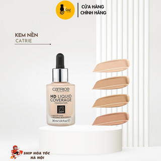 Kem nền kiềm dầu Catrice HD 24h Liquid Coverage Foundation che phủ tốt đủ tone