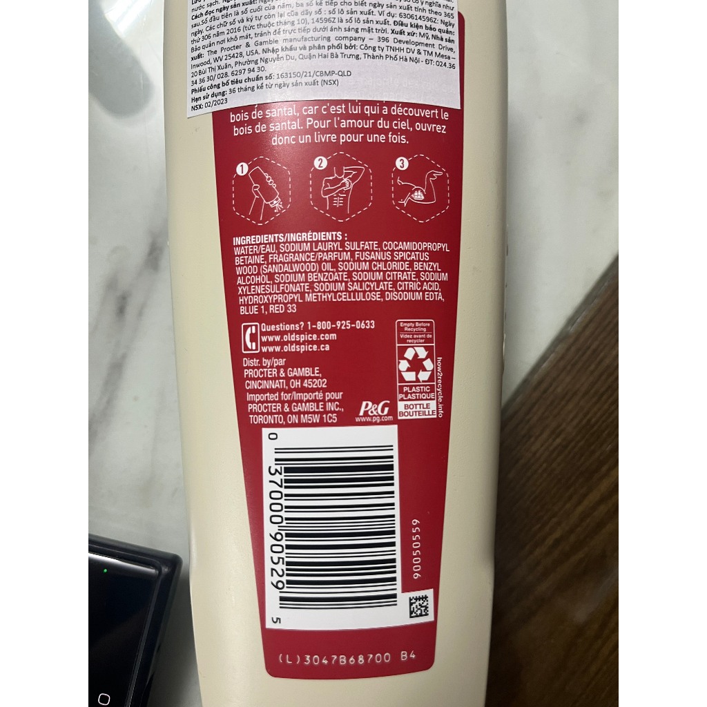 Sữa tắm Old Spice Timber With Sandalwood - 473ml - Mùi gỗ đàn hương - Chính hãng USA