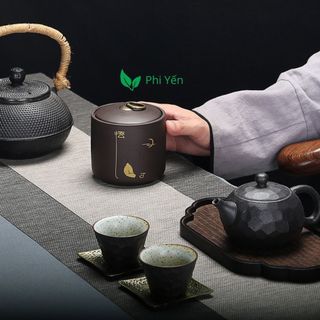 Hũ, Bình Đựng Trà Bằng Gốm Tử Sa 430ml (Cỡ Lớn, Nắp Rất Khít)
