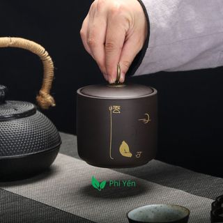 Hũ, Bình Đựng Trà Bằng Gốm Tử Sa 430ml (Cỡ Lớn, Nắp Rất Khít)