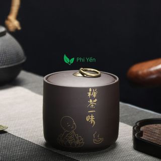 Hũ, Bình Đựng Trà Bằng Gốm Tử Sa 430ml (Cỡ Lớn, Nắp Rất Khít)