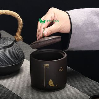 Hũ, Bình Đựng Trà Bằng Gốm Tử Sa 430ml (Cỡ Lớn, Nắp Rất Khít)
