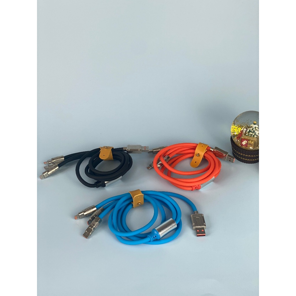 Dây Cáp Sạc Nhanh 3 Trong 1 120W 6A Micro Usb/ Type C / Lai ning Bằng Hợp Kim Kẽm và Silicone