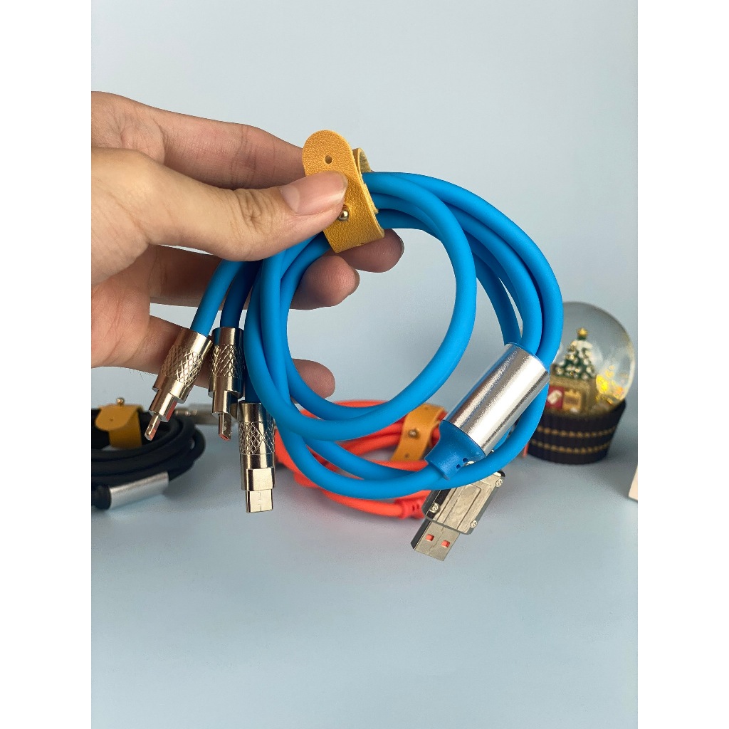 Dây Cáp Sạc Nhanh 3 Trong 1 120W 6A Micro Usb/ Type C / Lai ning Bằng Hợp Kim Kẽm và Silicone