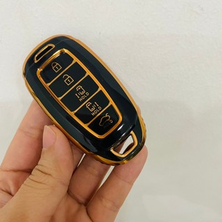 Ốp chìa khóa xe Hyundai Custin 2023 2024 mẫu silicon tráng gương TGV