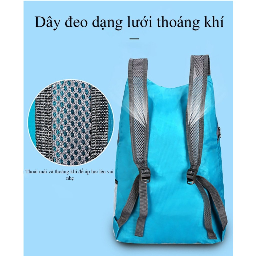 Balo gập gọn, túi gập gọn, túi thể thao chống thấm nước đi chơi, đi dã ngoại tiện lợi