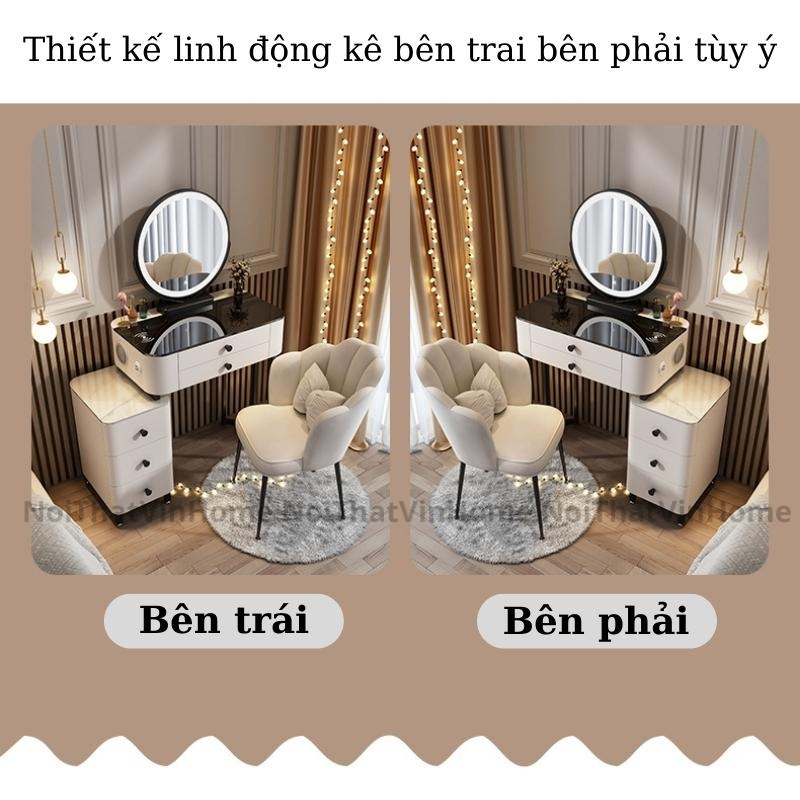 Bàn Trang Điểm Phong Cách Hiện Đại Thông Minh Có Sạc Không Dây, Loa Bluetooth Hàng Nhập Khẩu - Nội Thất Vin Home