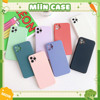 Ốp Lưng iPhone Trơn Cạnh Vuông, Chống Sốc, Bảo Vệ Camera - Cho iP 6/6s/7/8/Plus/X/XS/XR/11/12/13/14/15/Pro/Max/Mini