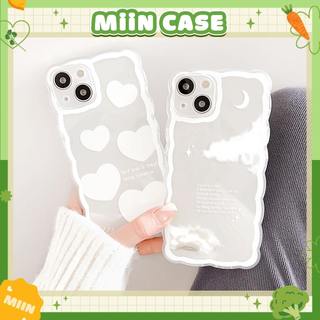 Ốp Lưng iPhone Mây Tim Viền Sóng Cao Cấp, Chống Sốc, Bảo Vệ Camera - iP 6/6s/7/8/Plus/X/XS/XR/11/12/13/14/15/Pro/Max
