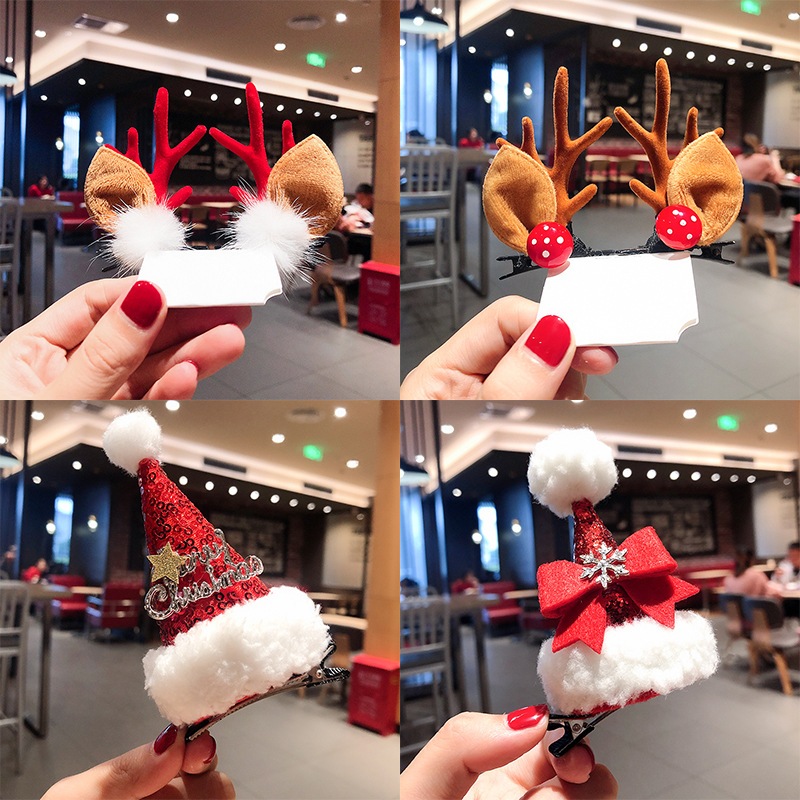 Kẹp tóc mũ chóp ông già Noel giáng sinh cho bé