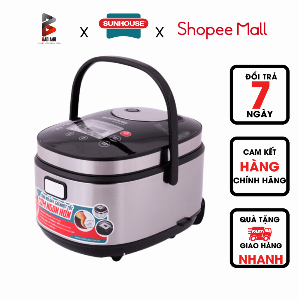 Nồi cơm điện Sunhouse mama SHD8903, Hàng chính hãng-Bảo hành 12 tháng