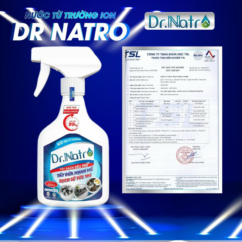 Tẩy dầu mỡ,tẩy nhà bếp, tẩy hút mùi, bếp gas, bếp từ, đáy xoong, đáy chảo Dr Natro 500 ml
