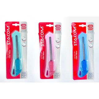 Dao rọc giấy lớn 1 lưỡi Stacom thân màu Pastel E109A