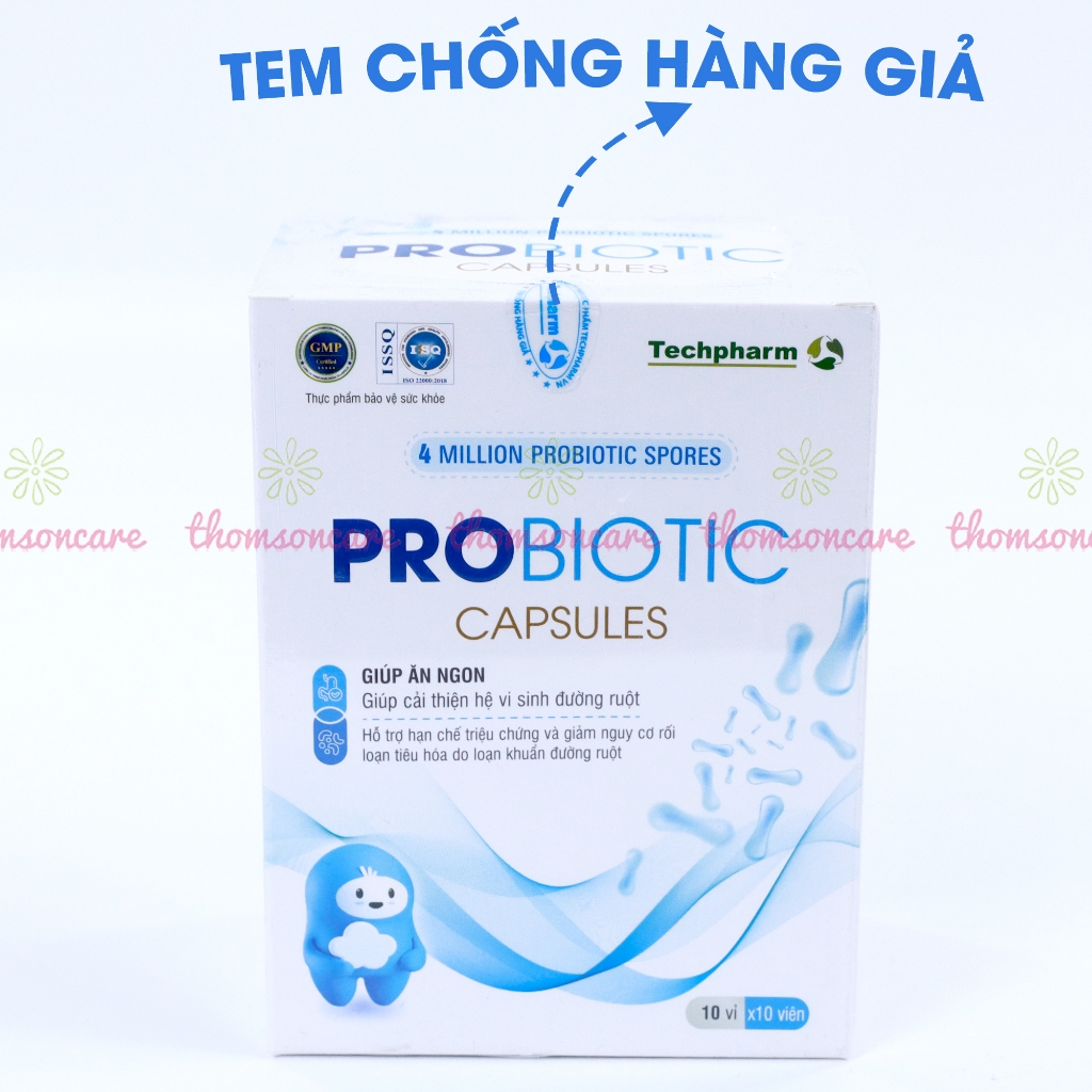 Men tiêu hóa Probiotic, cải thiện hệ vi sinh đường ruột, giảm rối loạn tiêu hóa, ăn ngon, men có thêm kẽm - Hộp 100 viên