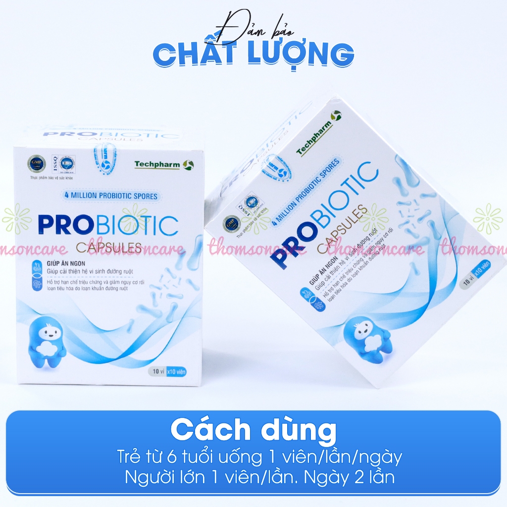 Men tiêu hóa Probiotic, cải thiện hệ vi sinh đường ruột, giảm rối loạn tiêu hóa, ăn ngon, men có thêm kẽm - Hộp 100 viên
