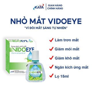 Combo sốc 3 hộp nước nhỏ mắt vidoeye 15ml làm trơn mắt, giảm khô, mỏi mắt và giảm kích ứng mắt-date 2024