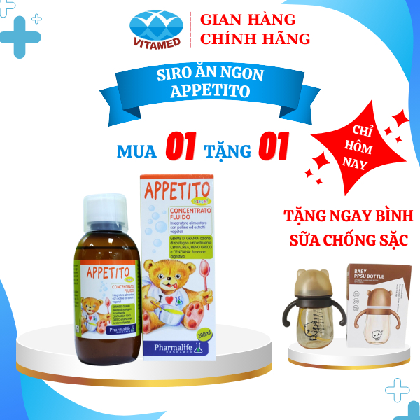 [ Tặng 1 Quà Bất Kì ] Fitobimbi Appetito - Hỗ Trợ Tăng Cường Tiêu Hóa Cho Bé Chai 200ml