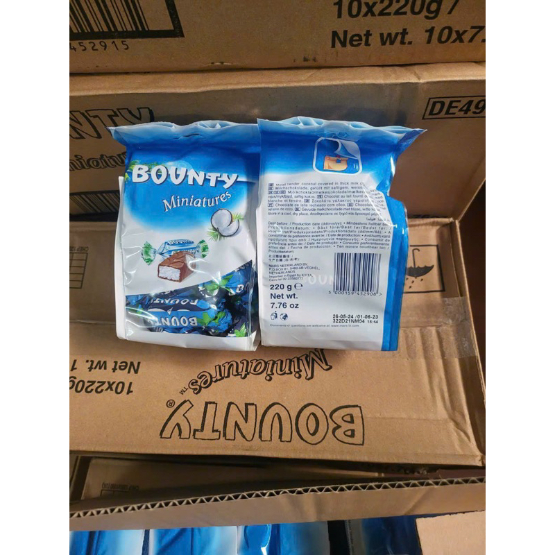 Chocolate dừa Bounty Miniatures Mỹ Gói 330g 220g